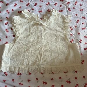 MANGO White patterned top